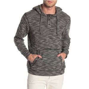 Union Textured Maroon Henley Hoodie Size Medium